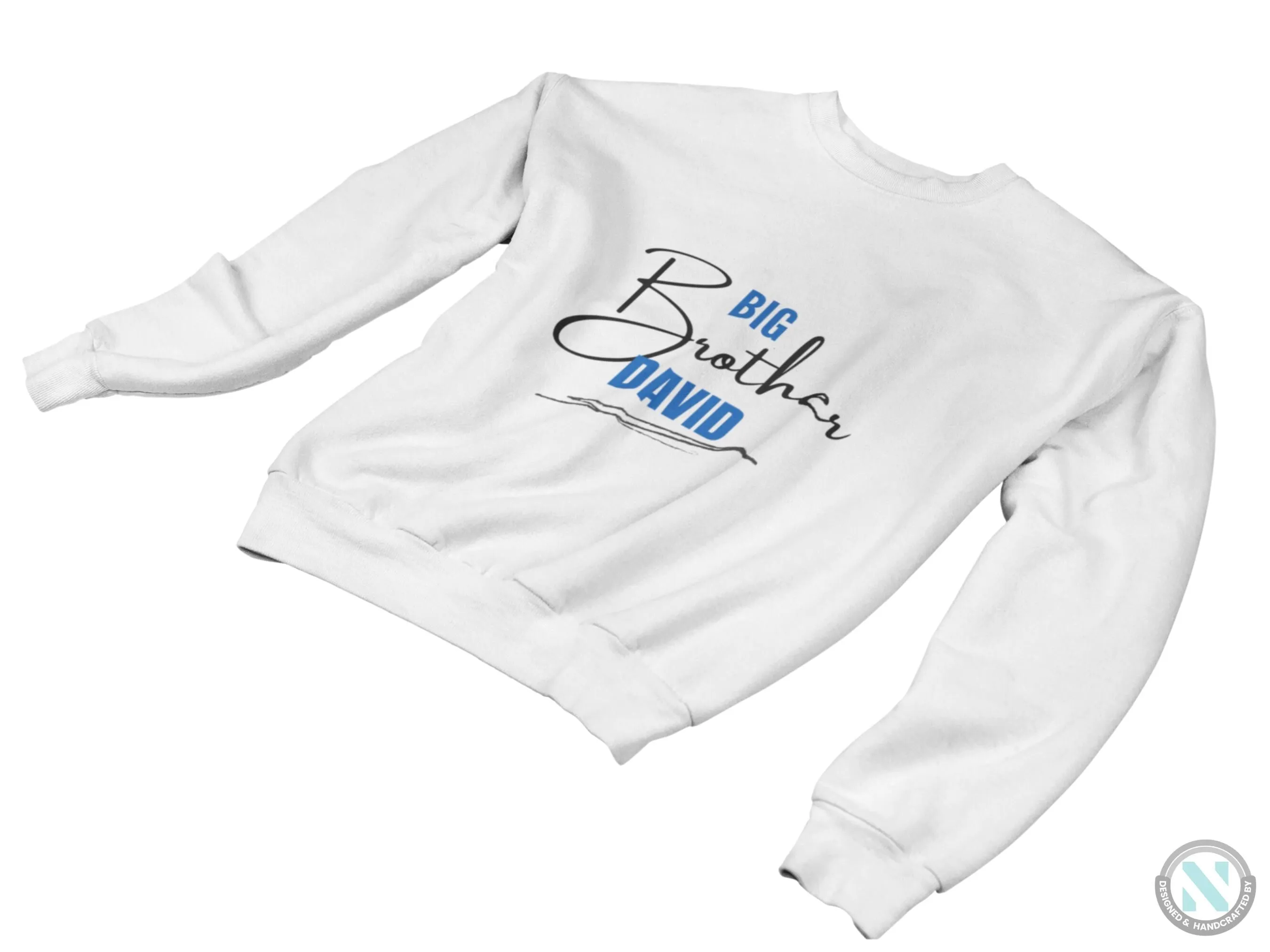 Personalized Long Sleeve Sweatshirt for Toddler Boys, 'Big Brother' Text