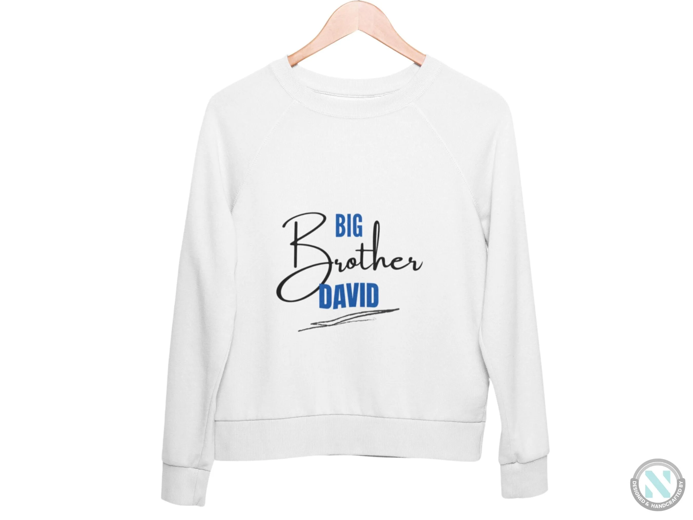 Personalized Long Sleeve Sweatshirt for Toddler Boys, 'Big Brother' Text