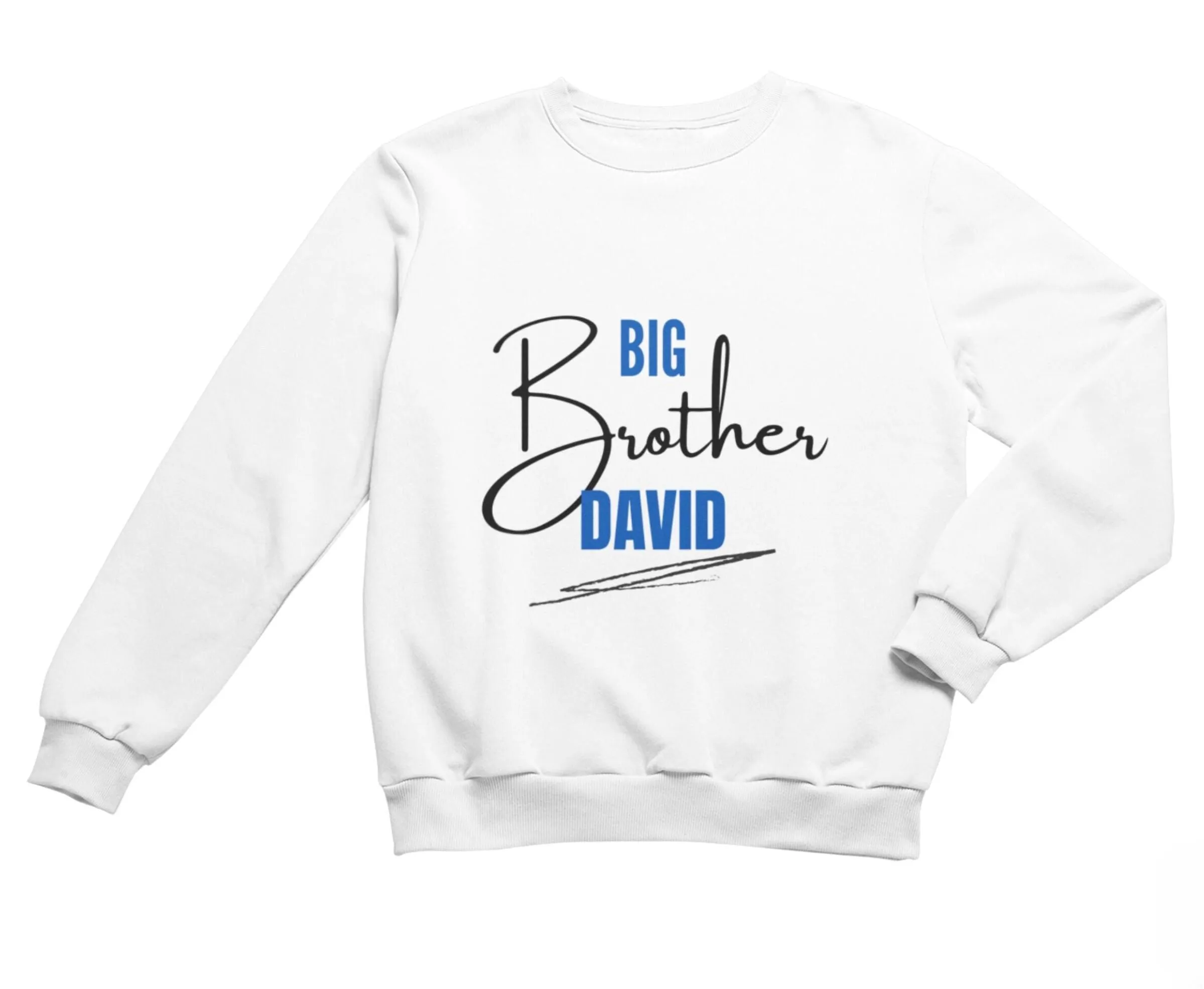 Personalized Long Sleeve Sweatshirt for Toddler Boys, 'Big Brother' Text