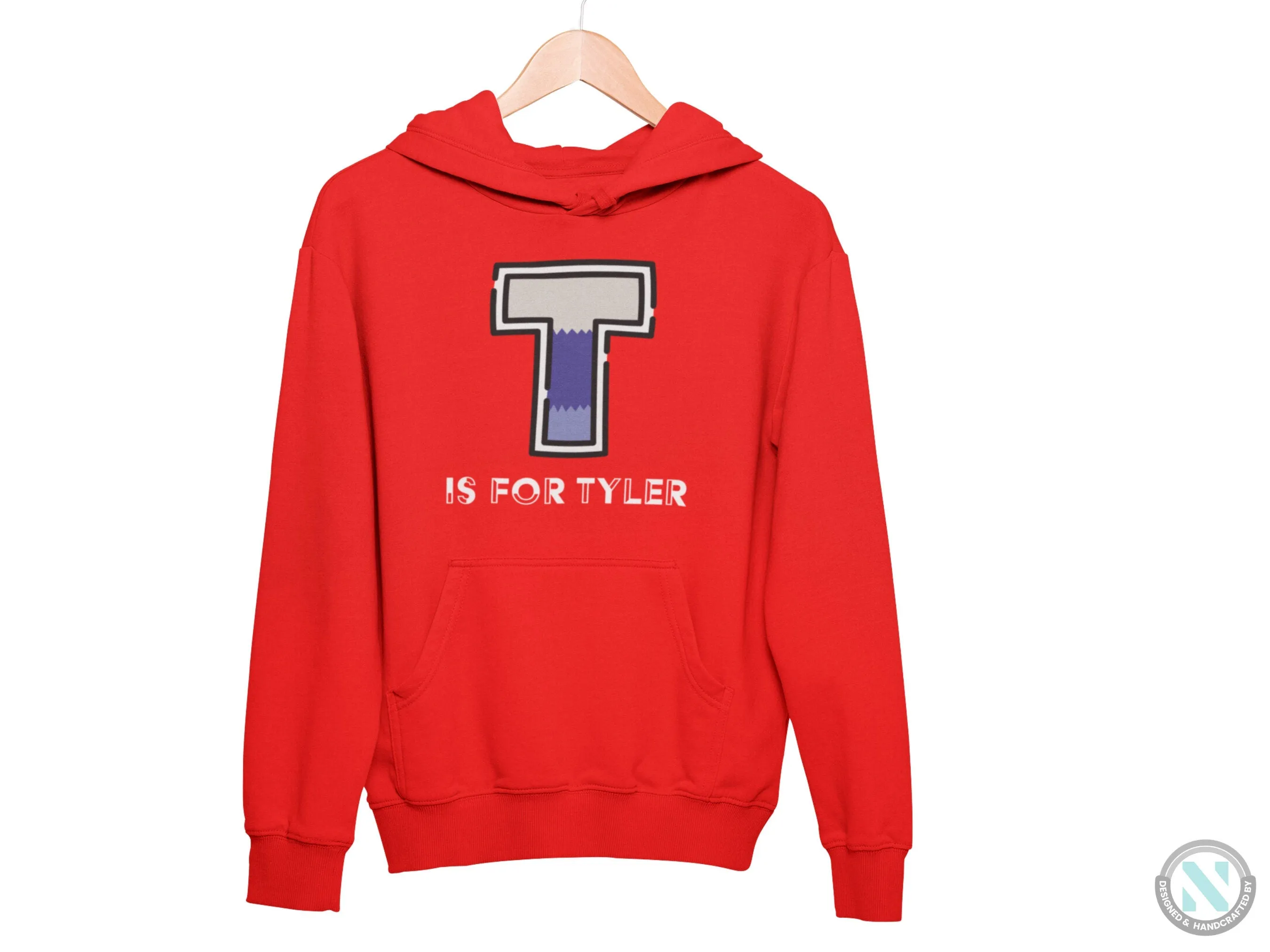 Personalized Your Initial T on Autumn Hoodie for Toddler Boys for Birthday