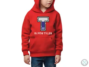 Personalized Your Initial T on Autumn Hoodie for Toddler Boys for Birthday