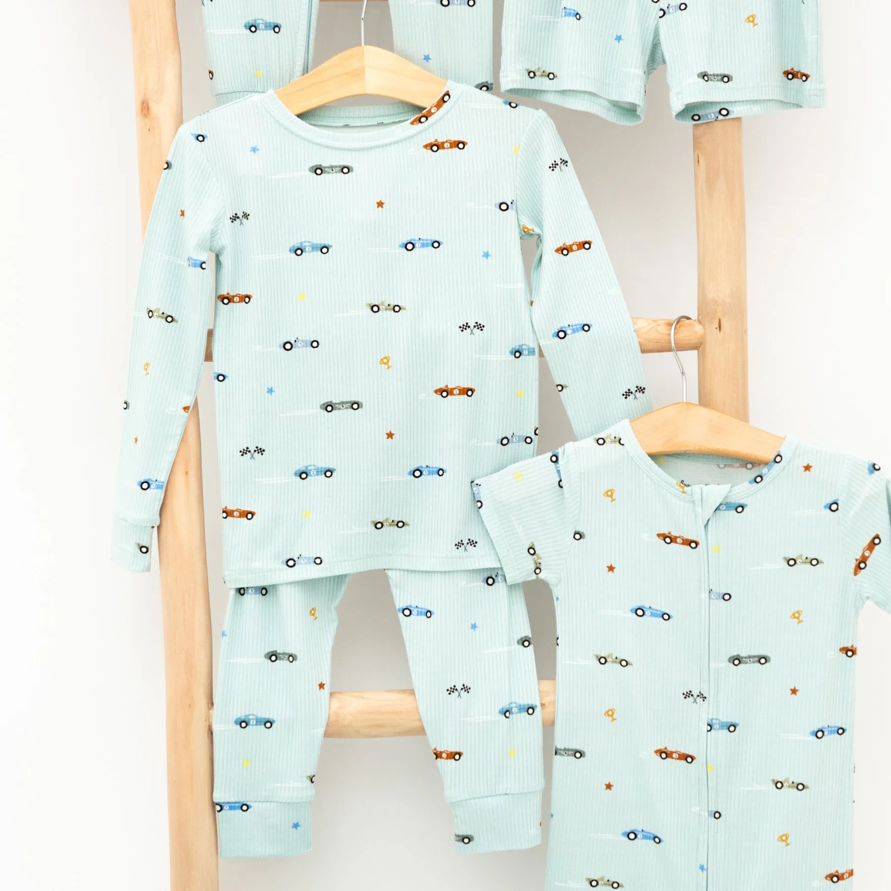 Race Cars Small Ribbed Two-Piece Set