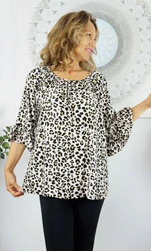Rayon Capri Top Safari Black