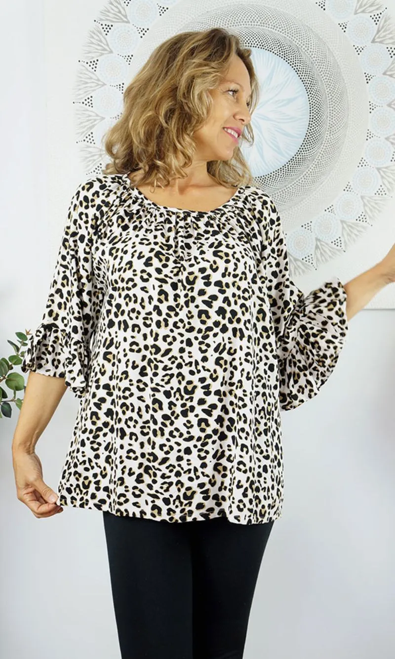 Rayon Capri Top Safari Black