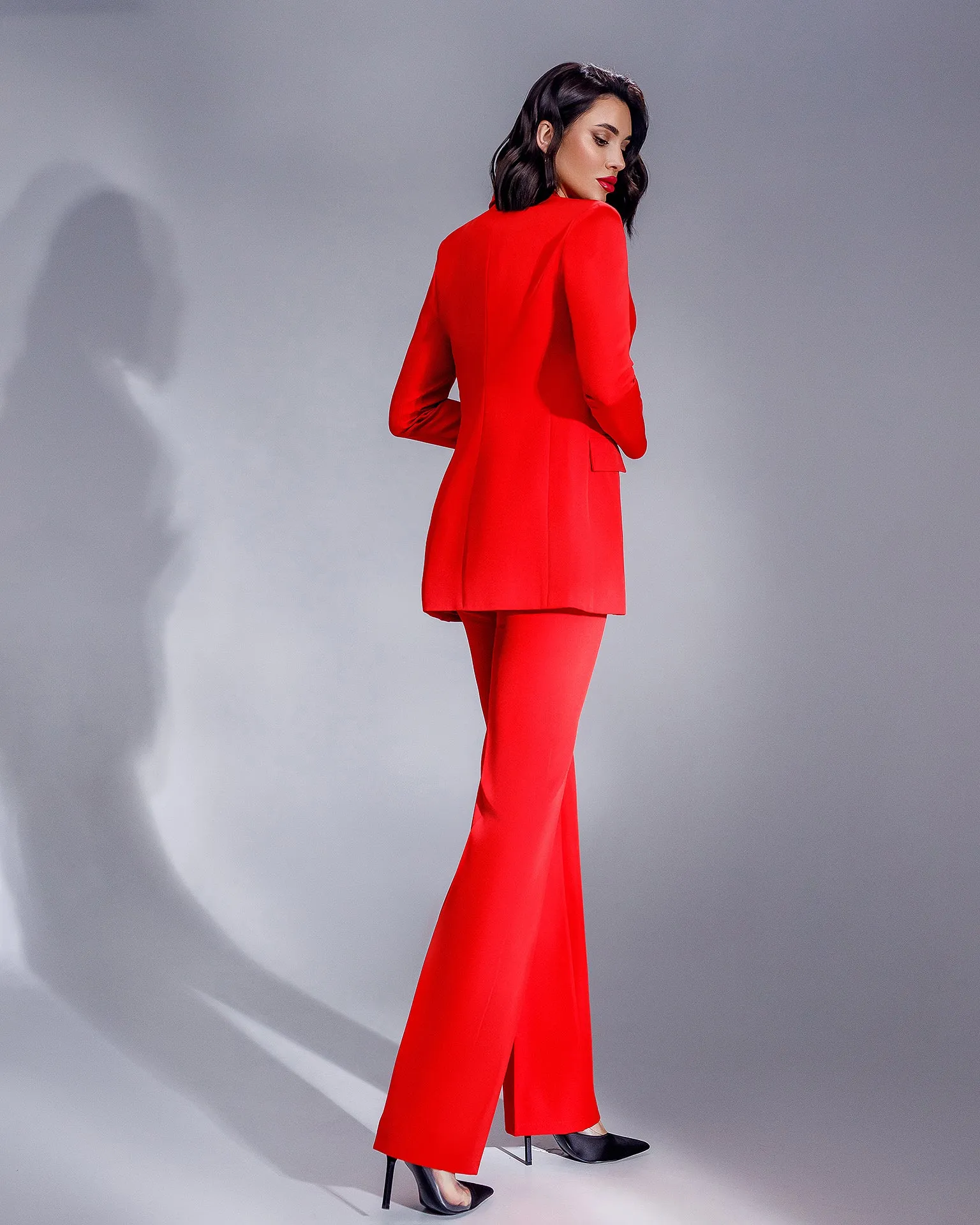 Red Regular-Fit 3-Piece Suit