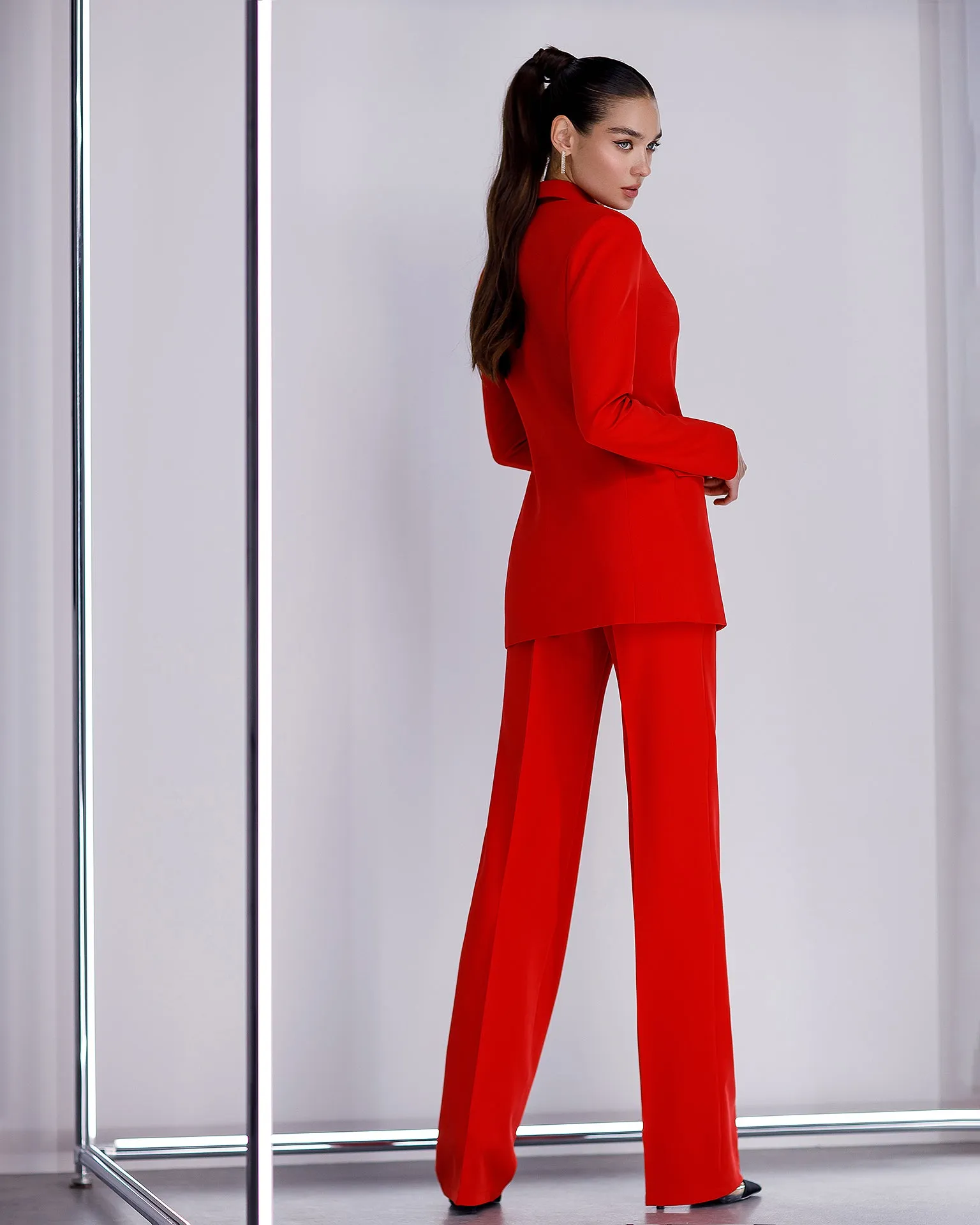 Red Regular-Fit 3-Piece Suit