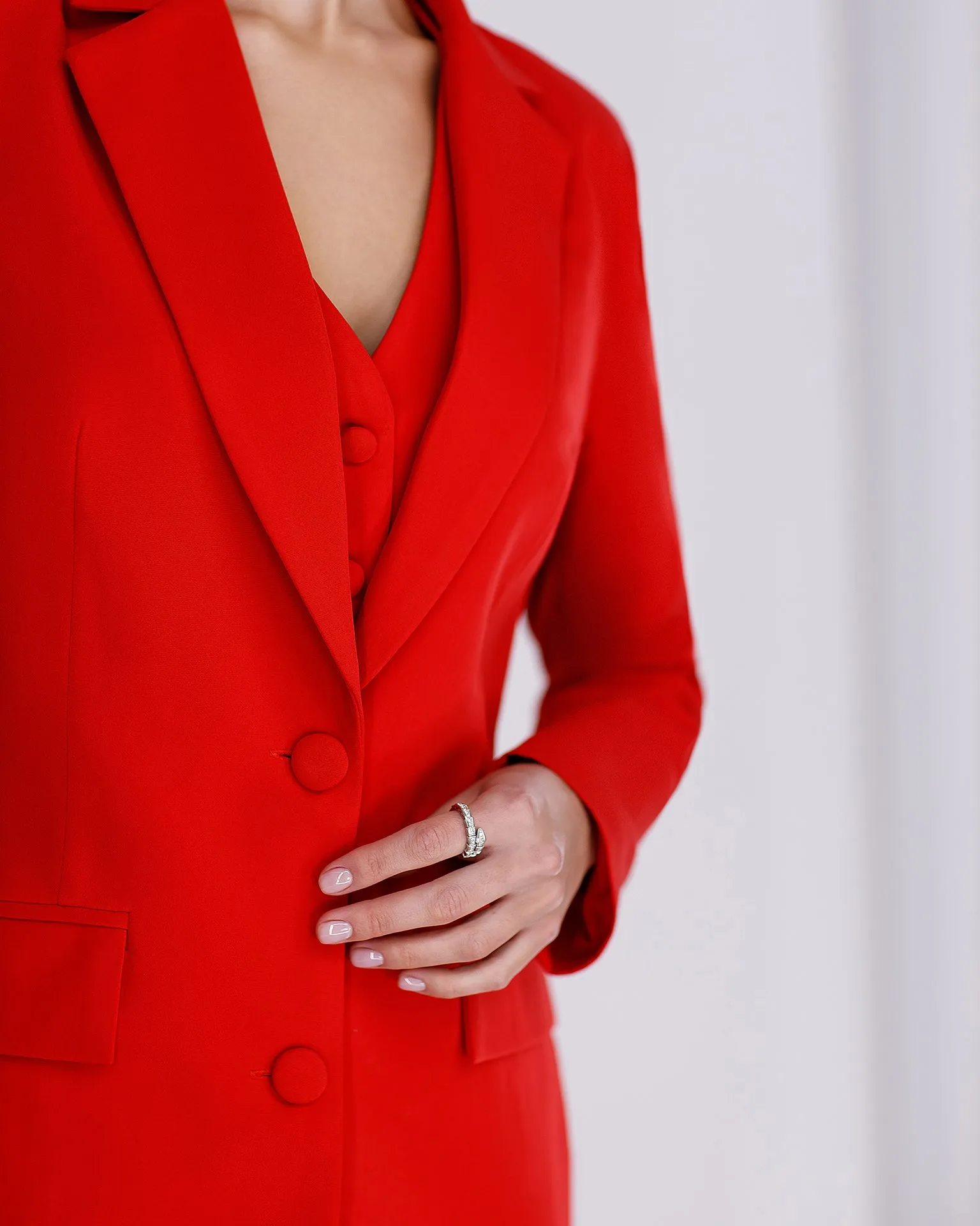 Red Regular-Fit 3-Piece Suit