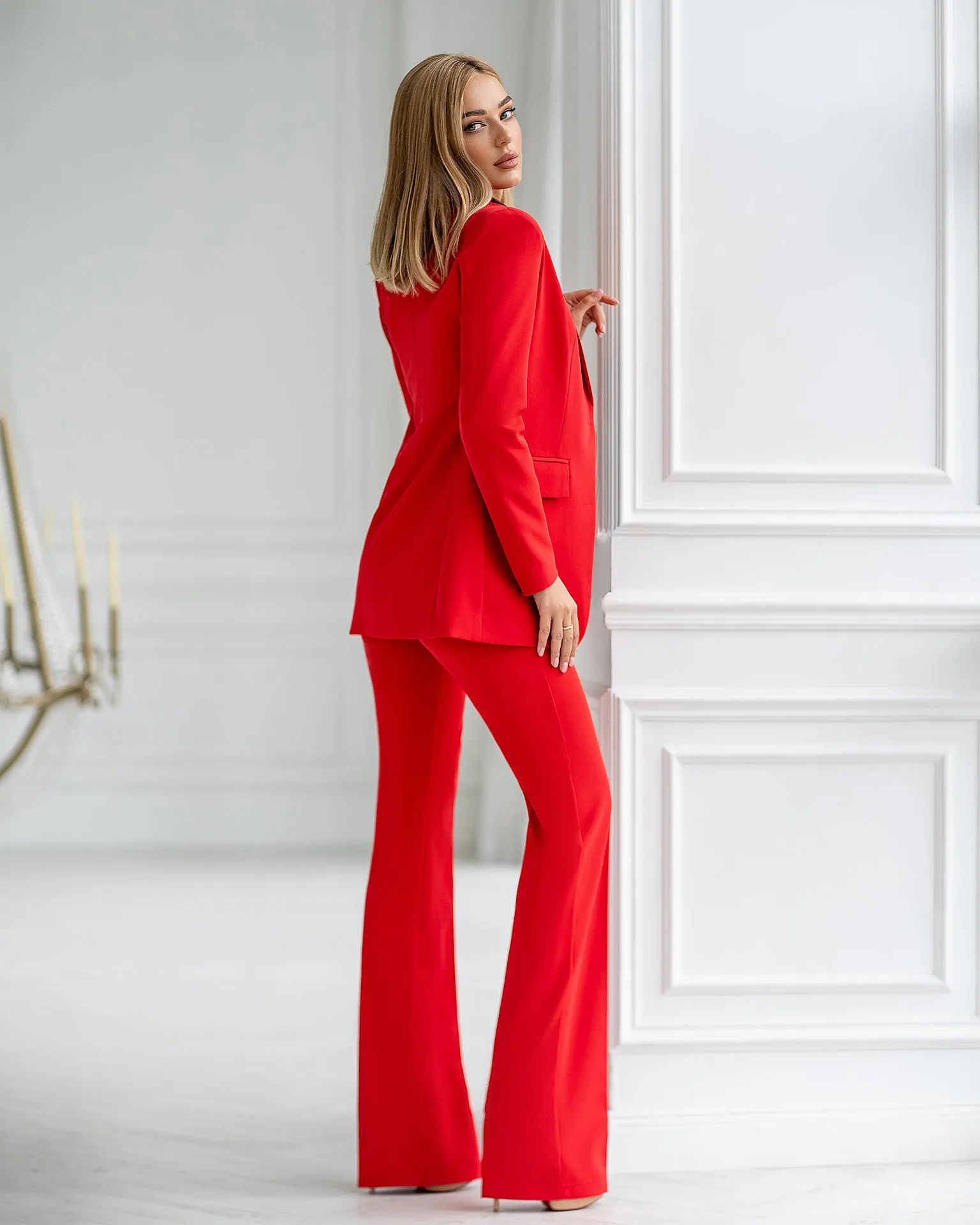 Red Regular-Fit 3-Piece Suit