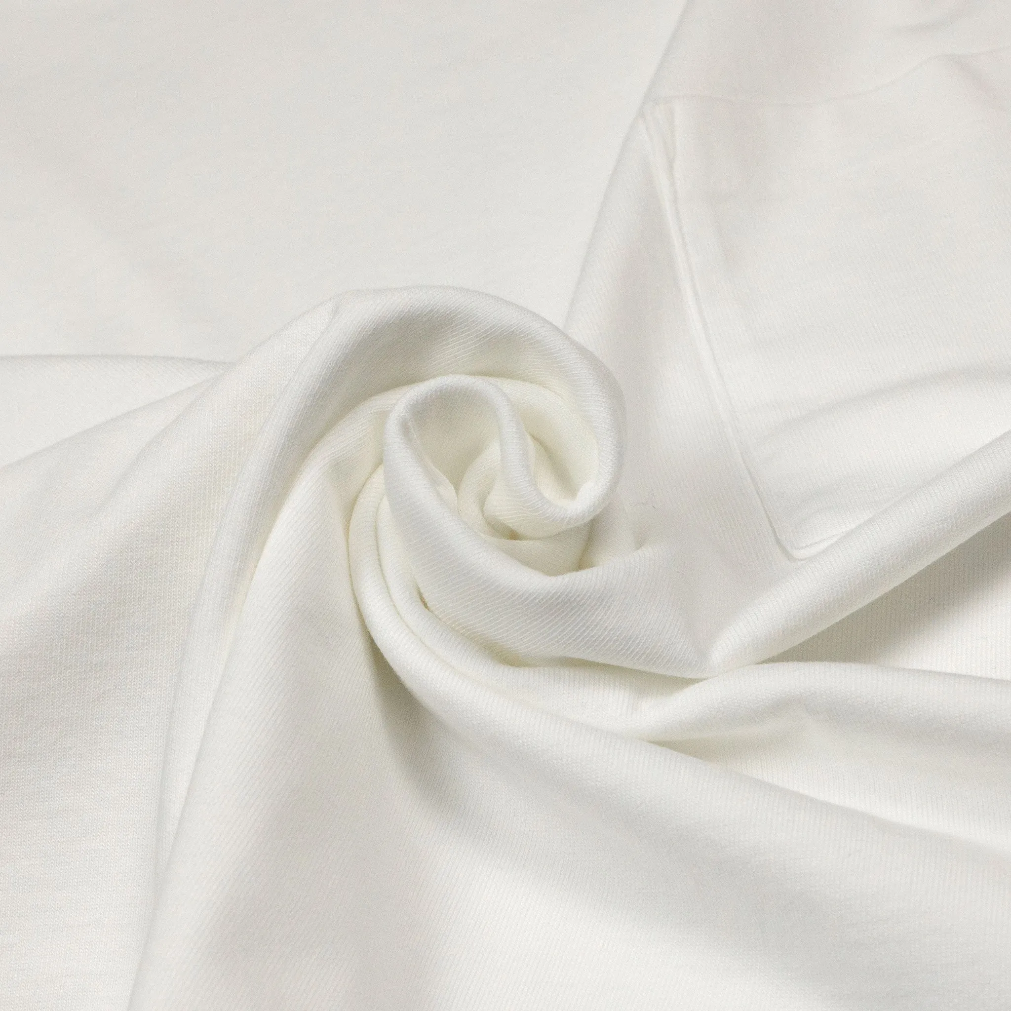Soft cotton crewneck pocket tee in off-white (restock)
