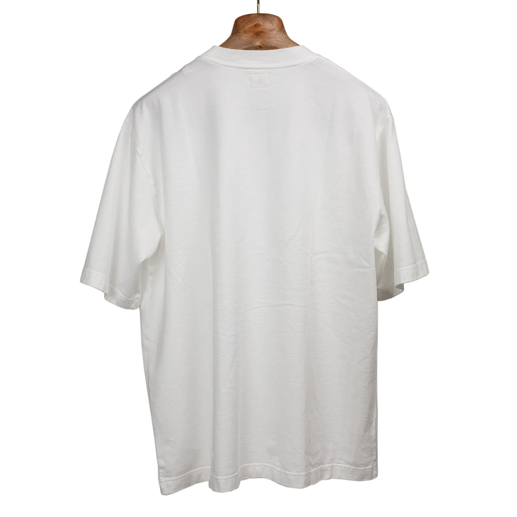 Soft cotton crewneck pocket tee in off-white (restock)