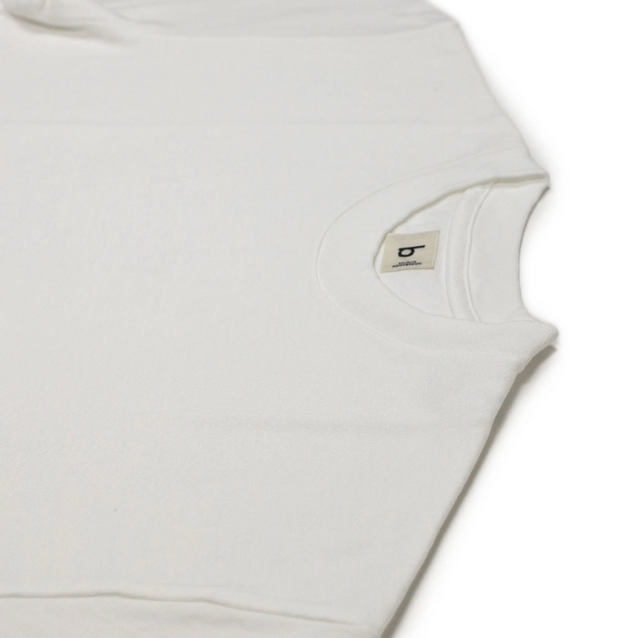 Soft cotton crewneck pocket tee in off-white (restock)