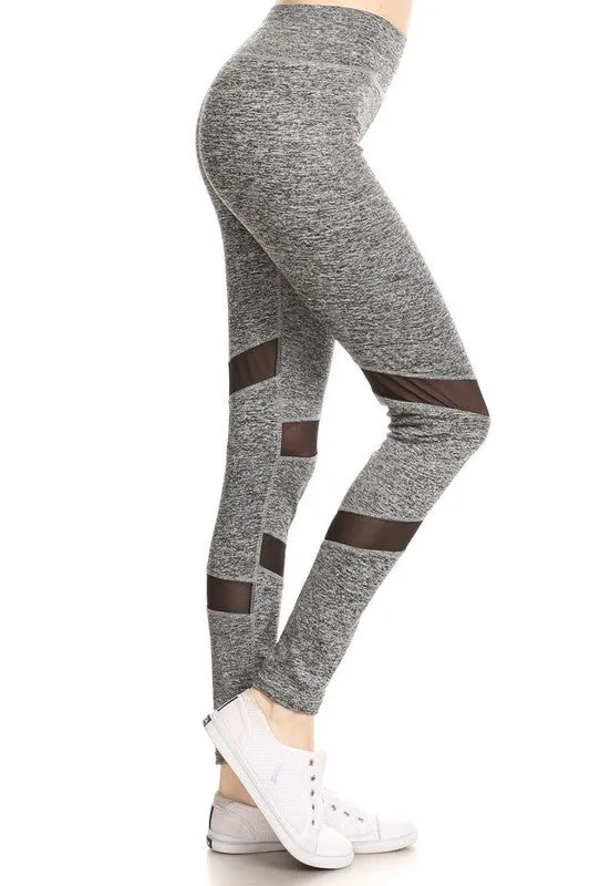 Stylish Stride Mesh Panel Activewear Pants by Yelete (Charcoal)