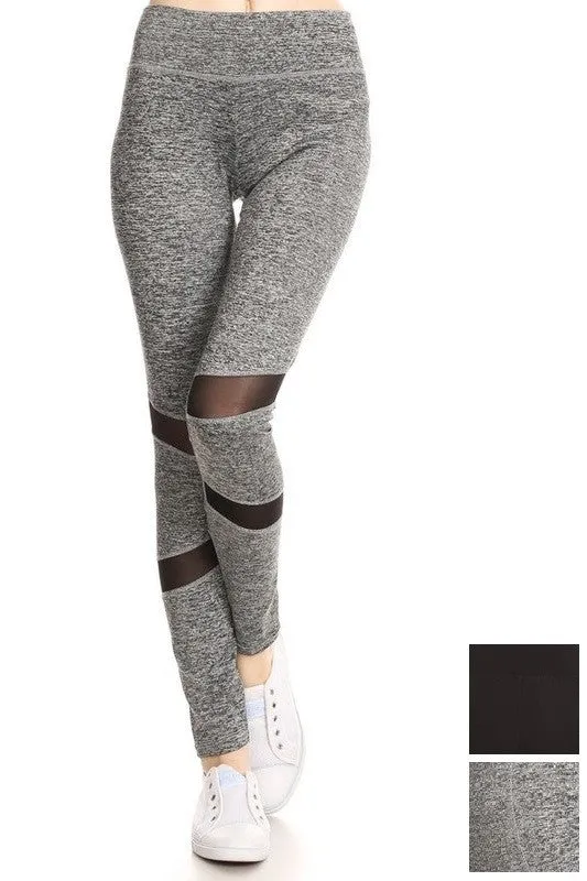 Stylish Stride Mesh Panel Activewear Pants by Yelete (Charcoal)
