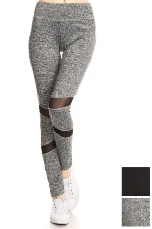 Stylish Stride Mesh Panel Activewear Pants by Yelete (Charcoal)