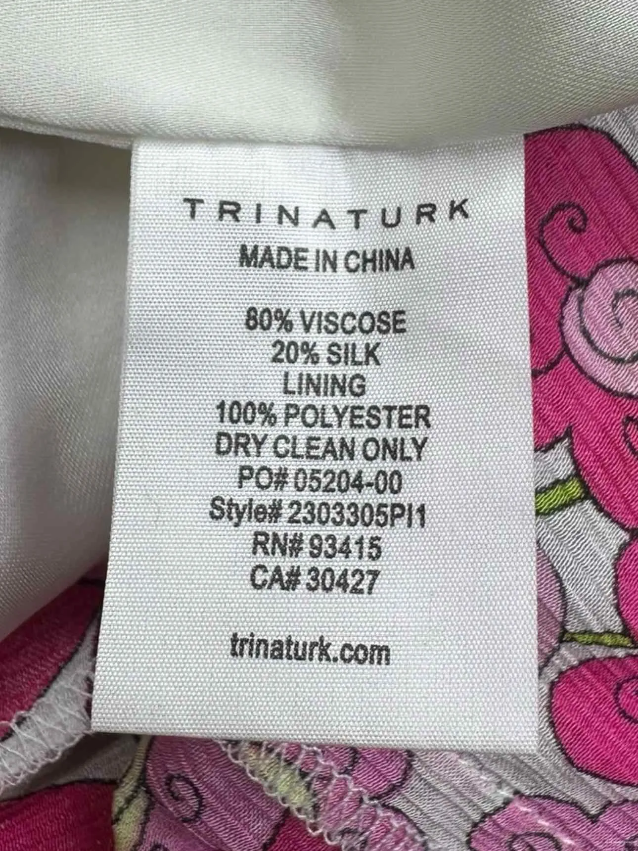 Trina Turk Silk Blend Pink Floral Maxi Sundress Size M