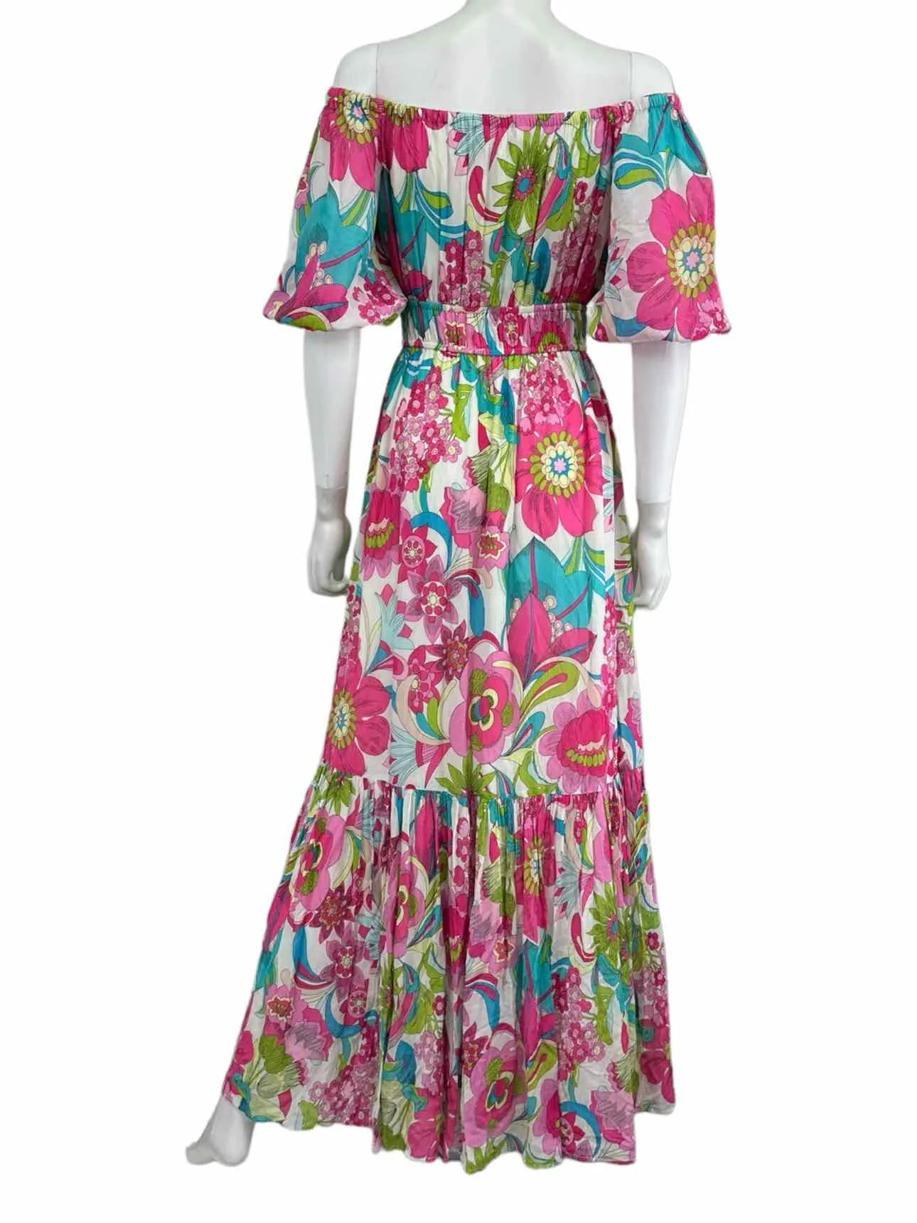 Trina Turk Silk Blend Pink Floral Maxi Sundress Size M