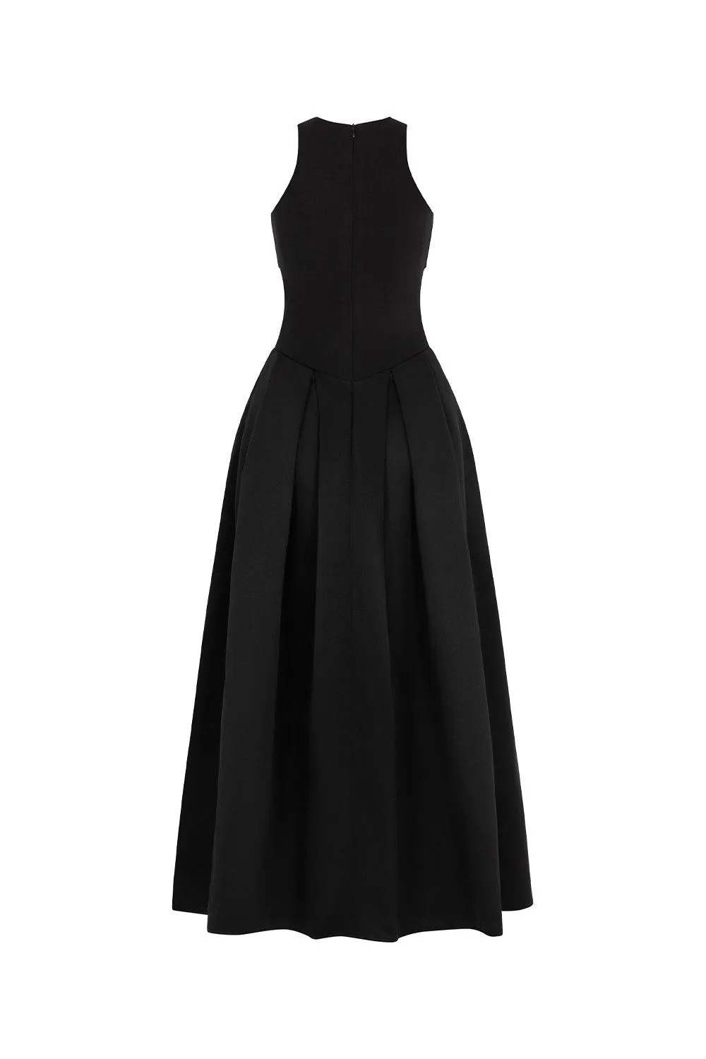 Trixie A-line Cold Shoulder Sleeved Cotton Jersey Ankle Length Dress