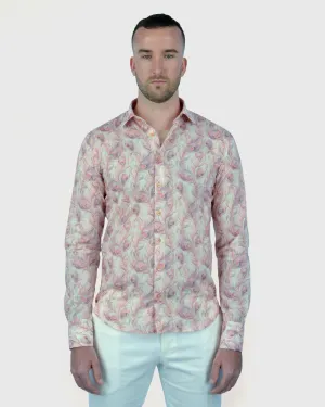 VINCENT & FRANKS W2303632243B APRICOT LIBERTY PRINT SLIM SC SHIRT