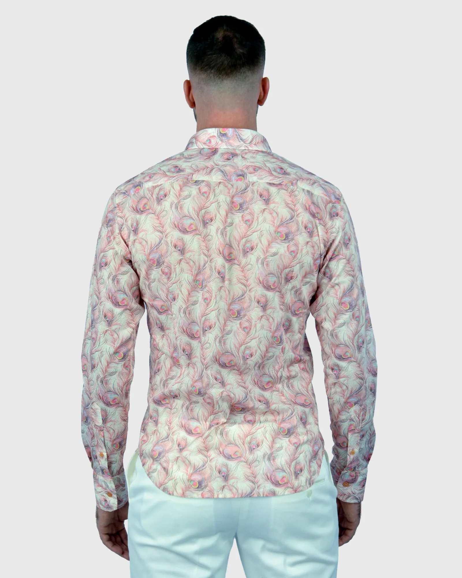 VINCENT & FRANKS W2303632243B APRICOT LIBERTY PRINT SLIM SC SHIRT