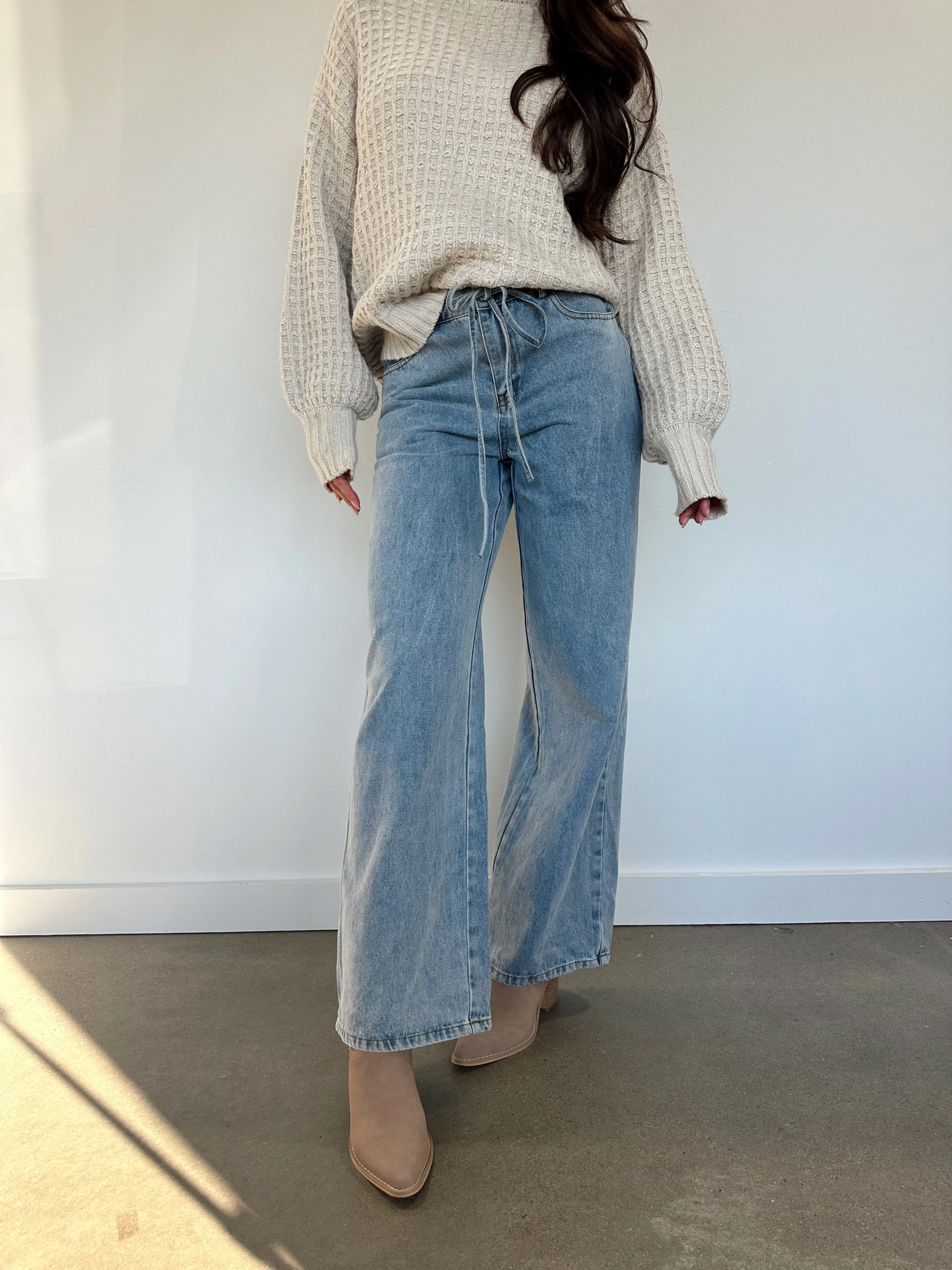 Waist Bow Detail Denim