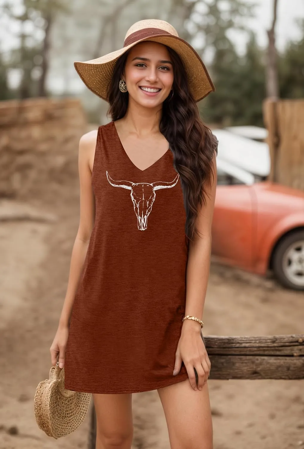 Western Dress for Women Rodeo Cowgirl Graphic Tees Vintage Country Concert Outfits Casual Short Sleeve