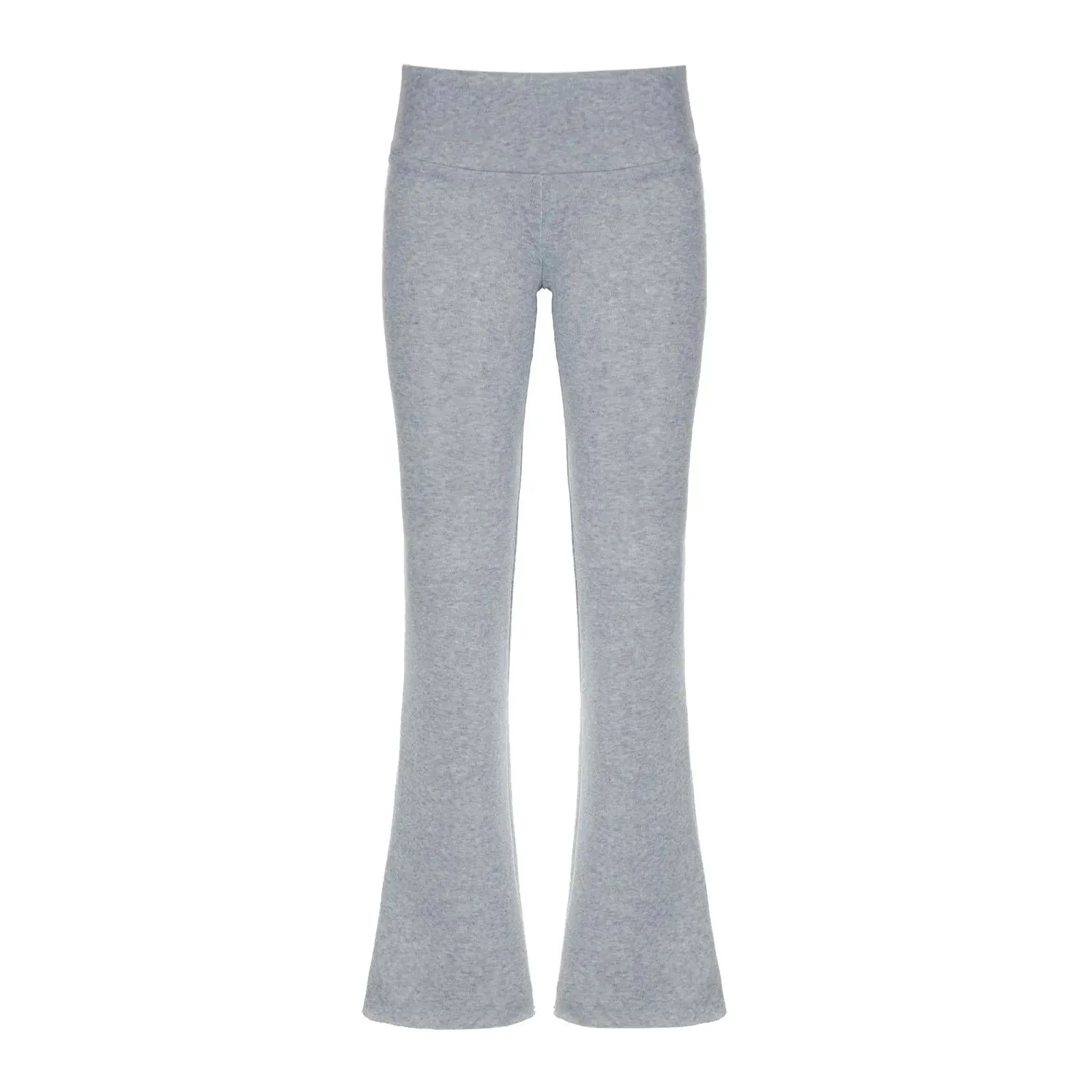 Womens Folding Yoga Long Pants Solid Color Wide Leg Fit