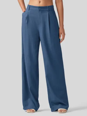 Women's Linen Wide-Leg Dress Slacks 31 inch