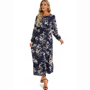 Women's Stylish O-neck Chiffon Dress
